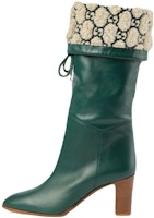 (Women) Gucci Leather High-Heel Boots 'Green' 719822-AAA5Q-3145 (Women) Gucci Leather High-Heel Boots 'Green' 719822-AAA5Q-3145