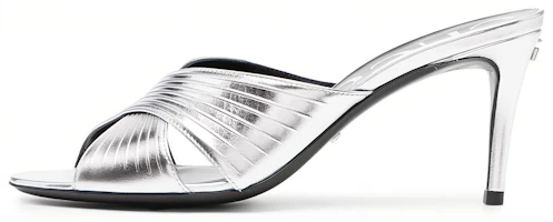 (Women) Gucci Leather High-Heel Round-Toe Fashion Slide 'Silver' 645387-B8B00-8106 (Women) Gucci Leather High-Heel Round-Toe Fashion Slide 'Silver' 645387-B8B00-8106