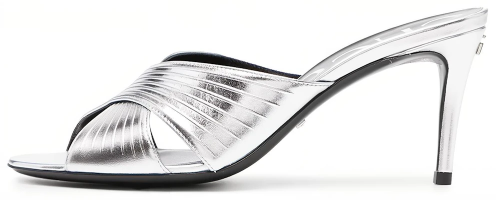 (Women) Gucci Leather High-Heel Round-Toe Fashion Slide 'Silver' 645387-B8B00-8106 Buy (Women) Gucci Leather High-Heel Round-Toe Fashion Slide 'Silver' 645387-B8B00-8106