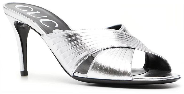 (Women) Gucci Leather High-Heel Round-Toe Fashion Slide 'Silver' 645387-B8B00-8106 Order (Women) Gucci Leather High-Heel Round-Toe Fashion Slide 'Silver' 645387-B8B00-8106