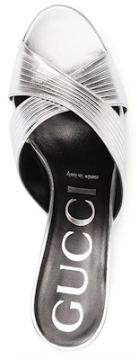(Women) Gucci Leather High-Heel Round-Toe Fashion Slide 'Silver' 645387-B8B00-8106 Lookbook (Women) Gucci Leather High-Heel Round-Toe Fashion Slide 'Silver' 645387-B8B00-8106