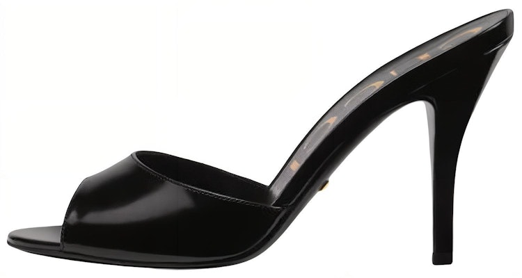 (Women) Gucci Leather High-Heel Slide 'Black' 593389-CLG00-1000 Buy (Women) Gucci Leather High-Heel Slide 'Black' 593389-CLG00-1000