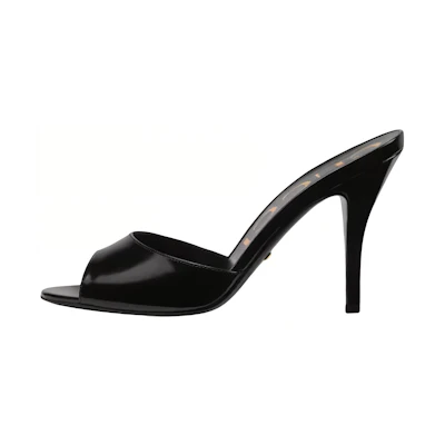 (W) Gucci Leather High-Heel Slide 'Black'