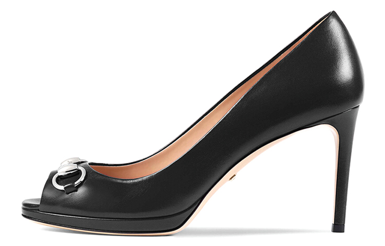 Buy (W) Gucci Leren High-Heel Slide ''Fashion'' 408214-C9D00-1000