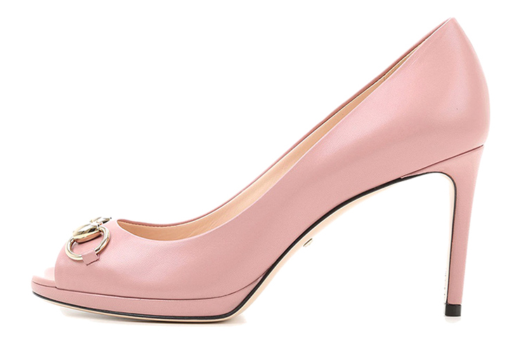 (Women) Gucci Leather High-Heeled Fashion Slide 'Pink' 408214-C9D00-5808