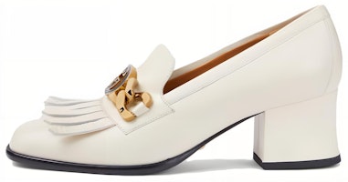(Women) Gucci Leather High-Heeled Shoe 'Trendy Chunky Heel White' 750532-C9D00-9022 (Women) Gucci Leather High-Heeled Shoe 'Trendy Chunky Heel White' 750532-C9D00-9022