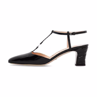 (W) Gucci Leather High-Heels 'Black Buckle Fashion'