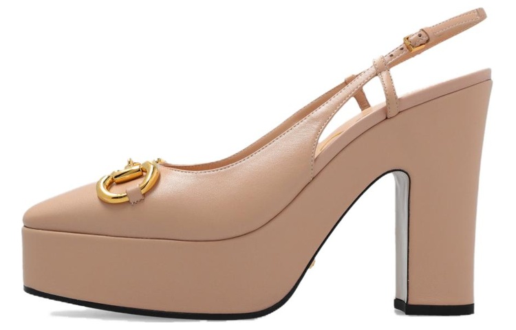 (Women) Gucci Leather High-Heels 'Brown Buckle' 723837-BKO00-6705