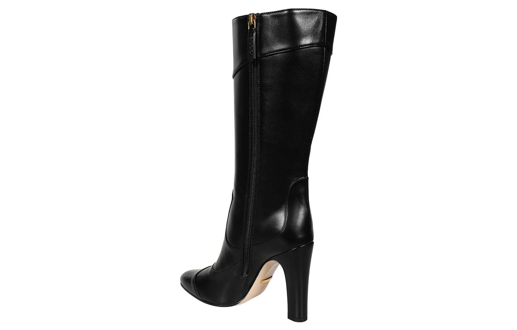 Shop (Women) Gucci Leather High-Top 'Black' 699416-BKO00-1000