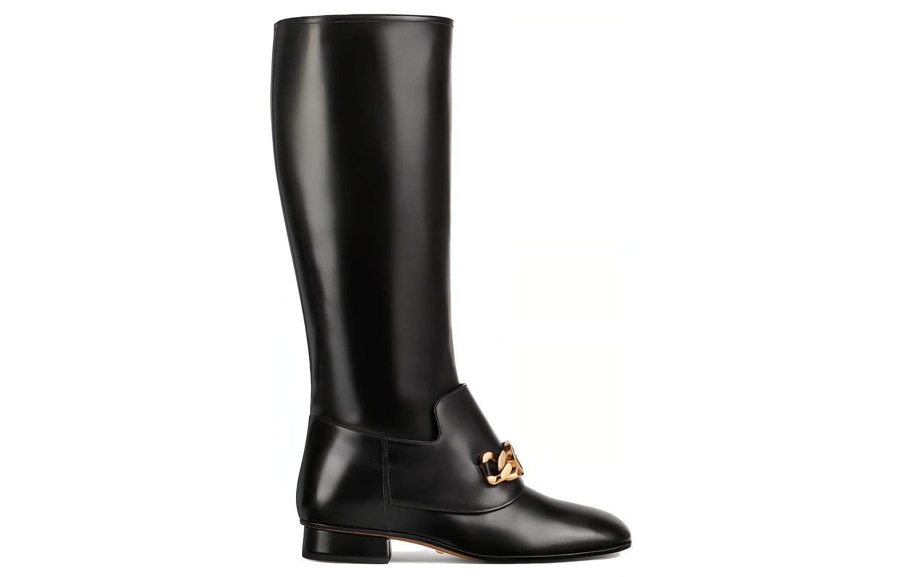 Order (W) Bota Alta de Cuero Gucci 'Negro Confort Moda' 756398-DS800-1000