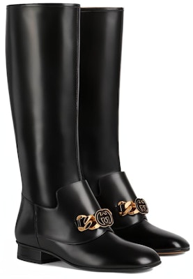 (Women) Gucci Leather High-Top Boot 'Black Comfort Fashion' 756398-DS800-1000 Lookbook (Women) Gucci Leather High-Top Boot 'Black Comfort Fashion' 756398-DS800-1000