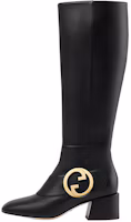 Buy (W) Botas Altas de Cuero Gucci 'Doble G Negras' 700013-BKO00-1000