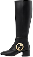 (Women) Gucci Leather High-Top Boots 'Double G Black' 700013-BKO00-1000 (Women) Gucci Leather High-Top Boots 'Double G Black' 700013-BKO00-1000