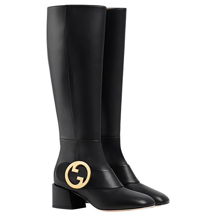 Lookbook (W) Botas Altas de Cuero Gucci 'Doble G Negras' 700013-BKO00-1000