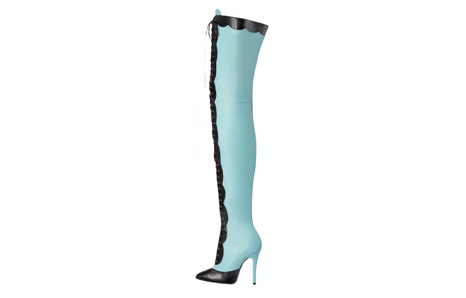 (Women) Gucci Leather High-Top Boots 'Light Blue' 726079-AABEV-1252