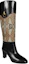 Order (W) Bottes Hautes Gucci en Cuir à Enfiler ''Noir Marron'' 718258-AABAJ-1080