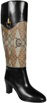 (Women) Gucci Leather High-Top Slip-On Boots 'Black Brown' 718258-AABAJ-1080 Order (Women) Gucci Leather High-Top Slip-On Boots 'Black Brown' 718258-AABAJ-1080