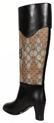 (Women) Gucci Leather High-Top Slip-On Boots 'Black Brown' 718258-AABAJ-1080 Shop (Women) Gucci Leather High-Top Slip-On Boots 'Black Brown' 718258-AABAJ-1080