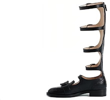 (Women) Gucci Leather High-Top with Double Tiger Buckle 'Black' 452899-A3N00-1000 (Women) Gucci Leather High-Top with Double Tiger Buckle 'Black' 452899-A3N00-1000