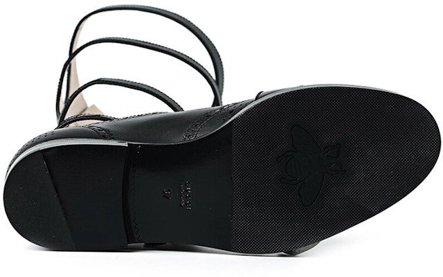(W) Gucci Zapatillas Altas de Cuero con Hebilla Doble de Tigre 'Negro' 452899-A3N00-1000 Lookbook (W) Gucci Zapatillas Altas de Cuero con Hebilla Doble de Tigre 'Negro' 452899-A3N00-1000