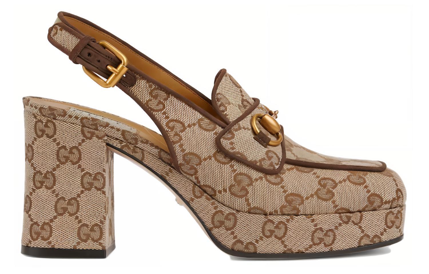 Order (W) Gucci Sepatu Hak Tinggi Kulit 'Beige' 776916-G1730-9755