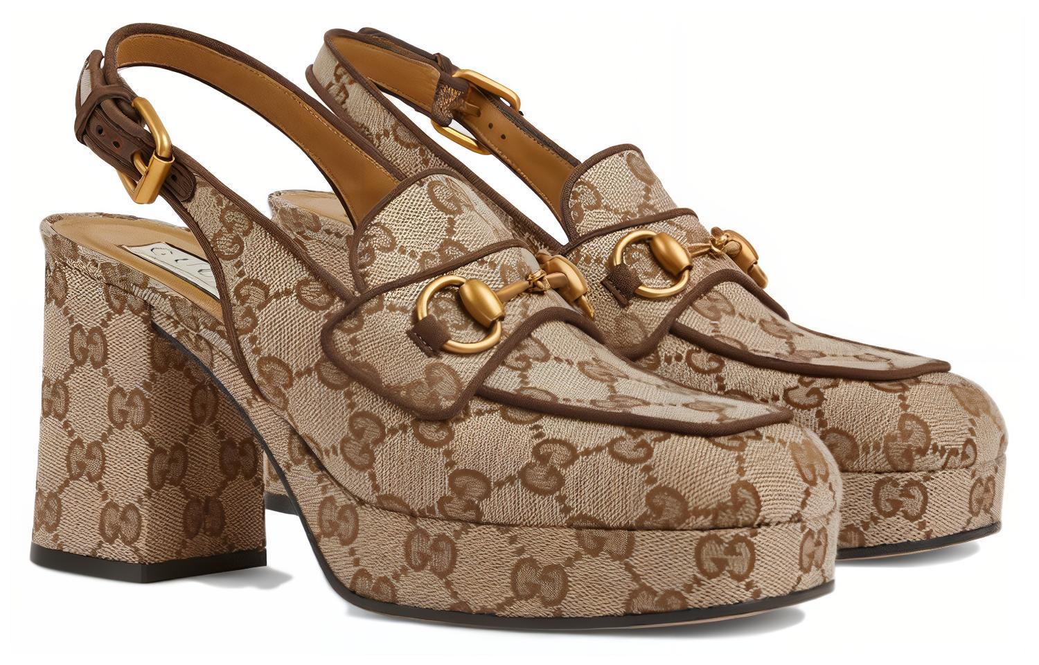 Lookbook (W) Gucci Sepatu Hak Tinggi Kulit 'Beige' 776916-G1730-9755