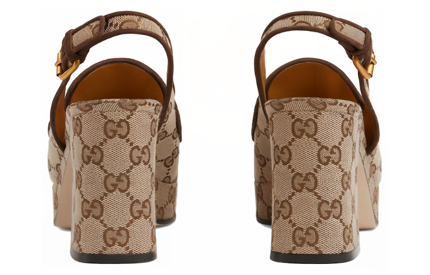 Shop (W) Gucci Sepatu Hak Tinggi Kulit 'Beige' 776916-G1730-9755