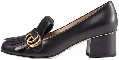 (Women) Gucci Leather High Heel 'Double G Black' 408208-C9D00-1000 (Women) Gucci Leather High Heel 'Double G Black' 408208-C9D00-1000