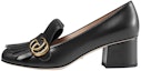 Buy (W) Gucci Tumit Tinggi Kulit 'Double G Hitam' 408208-C9D00-1000