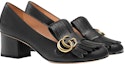 Order (W) Gucci Tumit Tinggi Kulit 'Double G Hitam' 408208-C9D00-1000