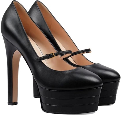 (W) Gucci Sepatu Hak Tinggi Kulit 'Fashion Stiletto Hitam' 750490-C9D00-1000 Order (W) Gucci Sepatu Hak Tinggi Kulit 'Fashion Stiletto Hitam' 750490-C9D00-1000