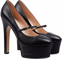 Order (W) Gucci Sepatu Hak Tinggi Kulit 'Fashion Stiletto Hitam' 750490-C9D00-1000