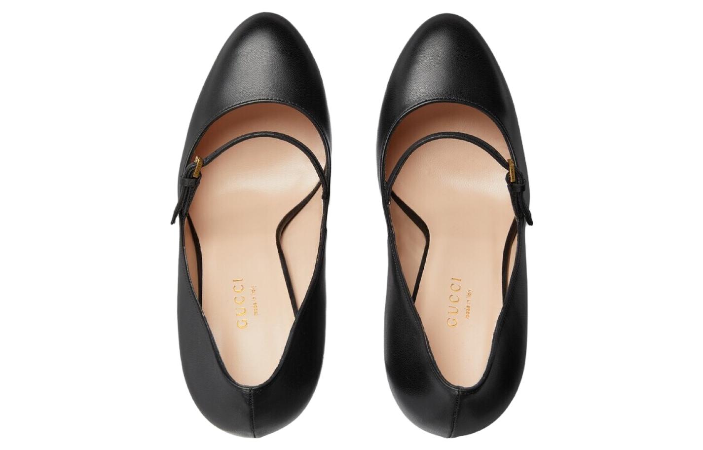 Lookbook (W) Gucci Leder High Heel ''Mode Stiletto Schwarz'' 750490-C9D00-1000