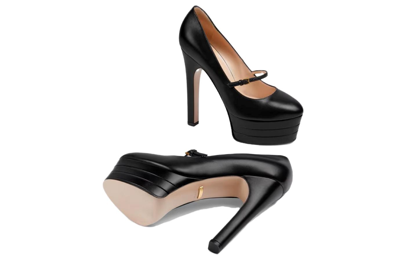 Purchase (W) Gucci Leder High Heel ''Mode Stiletto Schwarz'' 750490-C9D00-1000