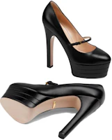 Purchase (W) Gucci Sepatu Hak Tinggi Kulit 'Fashion Stiletto Hitam' 750490-C9D00-1000