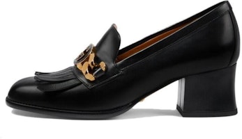(Women) Gucci Leather High Heel 'Fashion Trend Chunky Black' 750532-C9D00-1000 (Women) Gucci Leather High Heel 'Fashion Trend Chunky Black' 750532-C9D00-1000