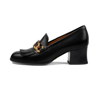 (W) Gucci Leather High Heel 'Fashion Trend Chunky Black'