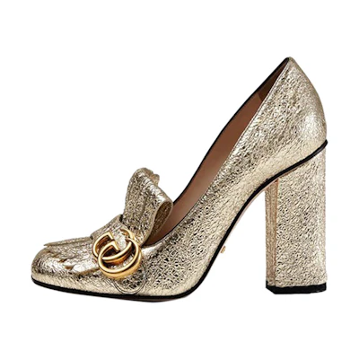 (W) Gucci Leather High Heel 'Gold'