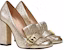 (W) Gucci Tumit Tinggi Kulit 'Emas' 408206-DKT00-7100