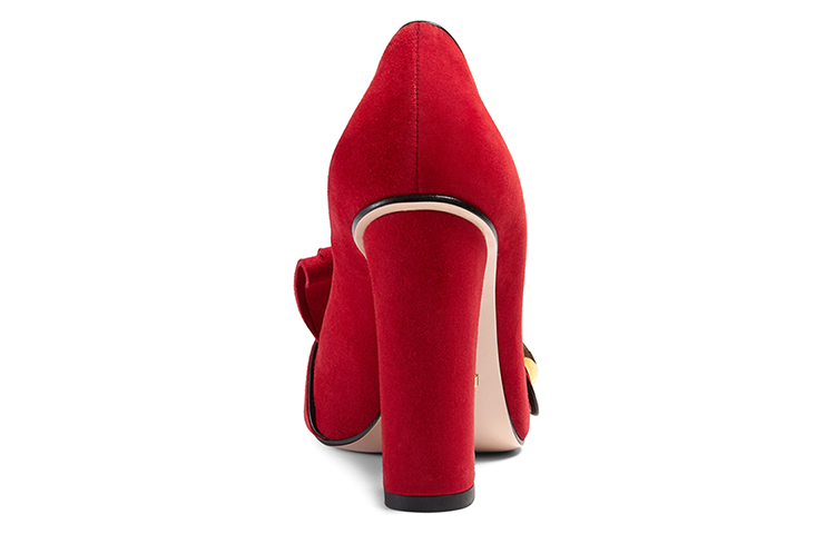 Shop (W) Gucci Sepatu Hak Tinggi Kulit 'Red Fashion' 408206-C2000-6339