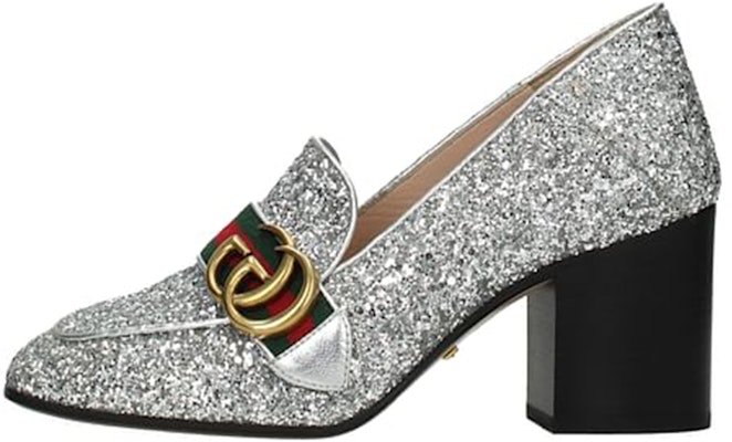 (Women) Gucci Leather High Heel 'Silver Double G' 476662-KSPB0-8172 Buy (Women) Gucci Leather High Heel 'Silver Double G' 476662-KSPB0-8172