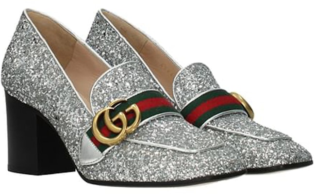 (Women) Gucci Leather High Heel 'Silver Double G' 476662-KSPB0-8172 Order (Women) Gucci Leather High Heel 'Silver Double G' 476662-KSPB0-8172