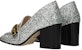 (W) Gucci Kulit Tumit Tinggi 'Silver Double G' 476662-KSPB0-8172