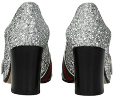 Purchase GUCCI 古馳 雙G皮革高跟鞋 女款 銀色