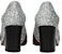 (W) Gucci Kulit Tumit Tinggi 'Silver Double G' 476662-KSPB0-8172