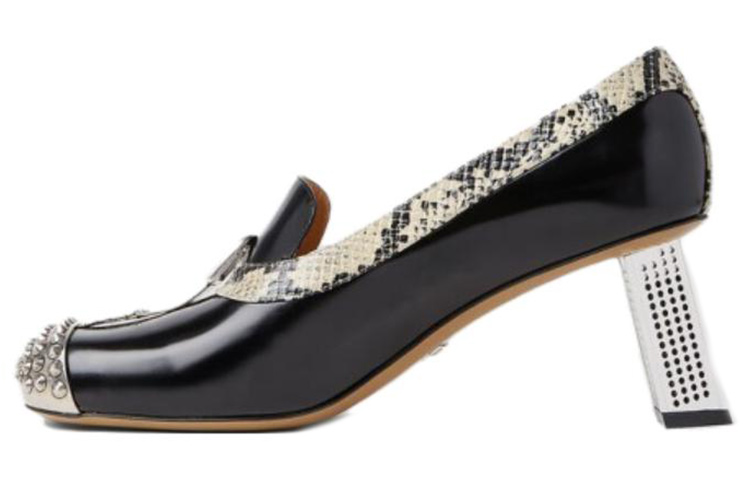 (Women) Gucci Leather High Heel Mules 'Black Python Print' 740081-AAB14-1075