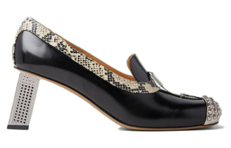 Order (W) 구찌 블랙 파이톤 가죽 뮬 하이힐 740081-AAB14-1075