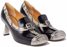Lookbook (W) Gucci Leder High Heel Mules ''Schwarzer Python-Print'' 740081-AAB14-1075