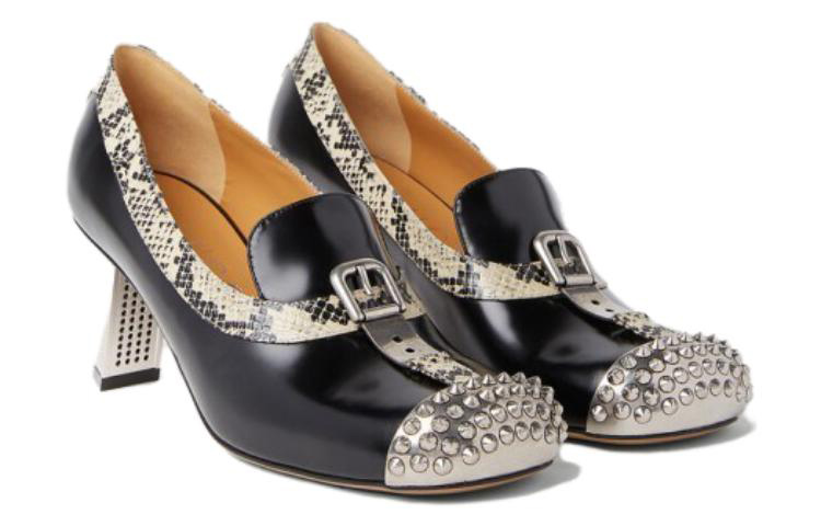 Lookbook (W) 구찌 블랙 파이톤 가죽 뮬 하이힐 740081-AAB14-1075