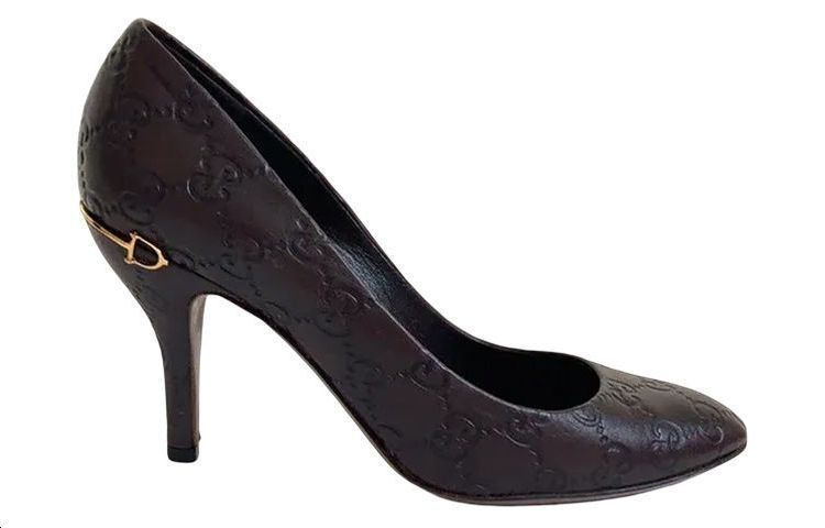 Order (W) Gucci Sepatu Hak Kulit Tinggi 'Deep Brown' 310184-AA600-2019